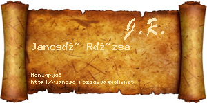 Jancsó Rózsa névjegykártya