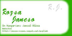 rozsa jancso business card